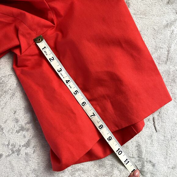 COS Women sz 2 Trouser Bermuda Pleated Shorts Linen Blend Red/Orange Old Money - Picture 8 of 9